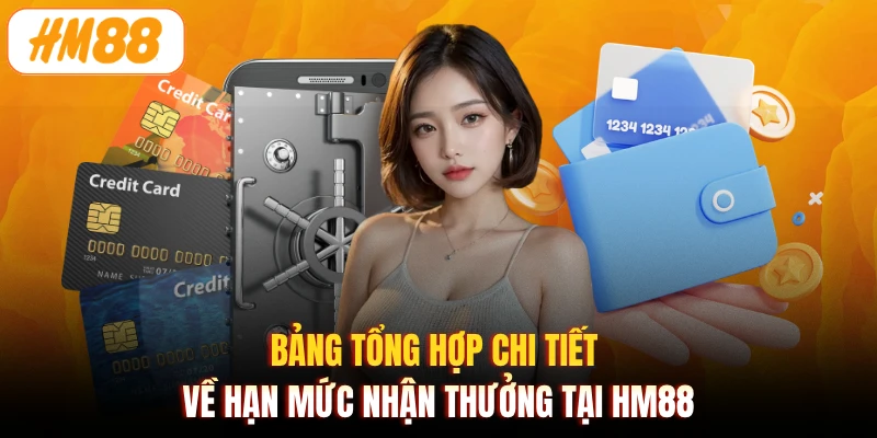 Bảng tổng hợp chi tiết về hạn mức nhận thưởng tại HM88