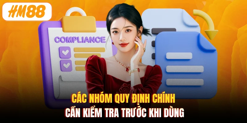 Các nhóm quy định chính cần kiểm tra trước khi dùng